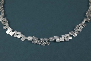moderne Silberkette "Quadrate" matt-silber NP848