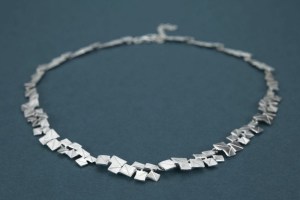 moderne Silberkette "Quadrate" matt-silber NP848