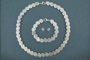 Design Silbercollier "Spiralen KL102