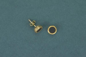 individuelle Stecker aus vergoldetem Silber mit Steinkohleneinlage